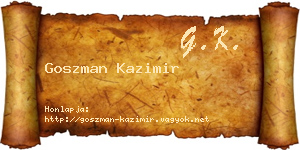 Goszman Kazimir névjegykártya